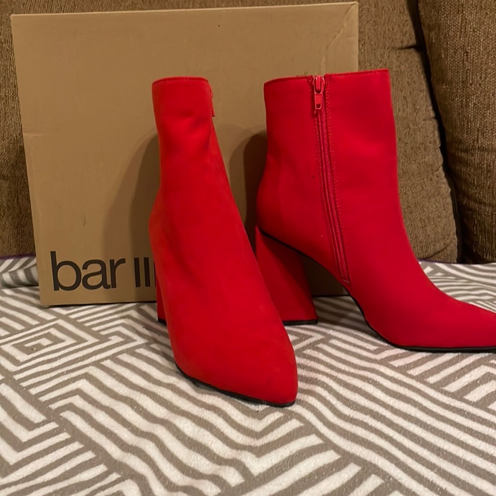 Bar III red suede boot